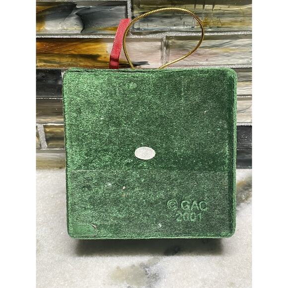 Vintage GAC 2001 Beaded Velvet Reindeer Christmas Trinket Gift Box Ornament - Picture 3 of 7